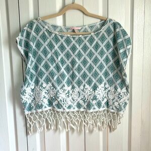 Victoria's Secret Cropped Boxy Fit Cotton Top With Embroidery Size XS